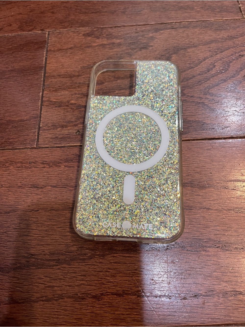 case-mate Iridescent Sparkle MagSafe iPhone 14 Pro max Case Silver/White Accents